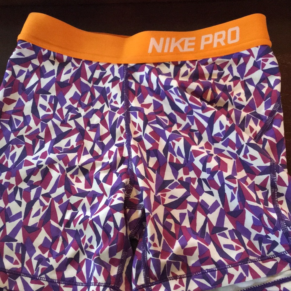 Multicolored Nike pro shorts